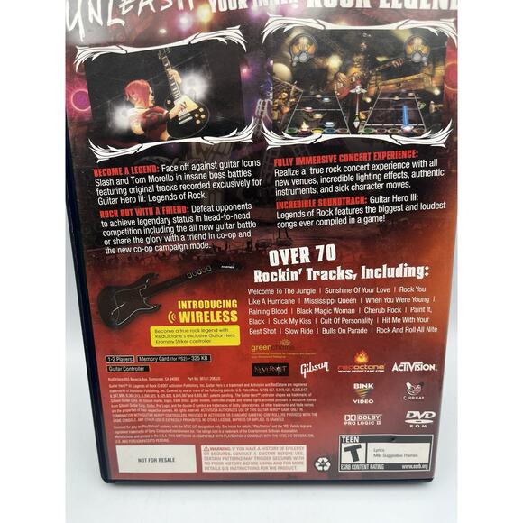 Guitar Hero lll 3: Legends of Rock (Playstation 2, PS2) Tested - Picture 4 of 7